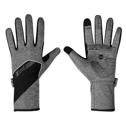 FORCE cycling gloves softshell GALE grey 9056953