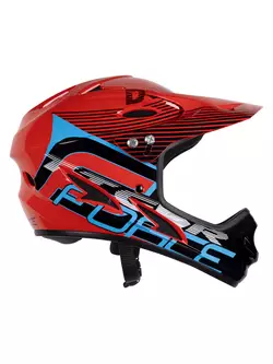 FORCE full face bike helmet TIGER, red-black-blue 902108