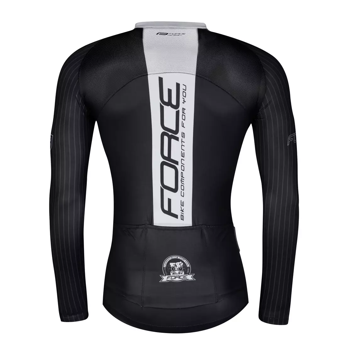 FORCE men's bicycle shirt with long sleeves TEAM PRO black/grey 9001439