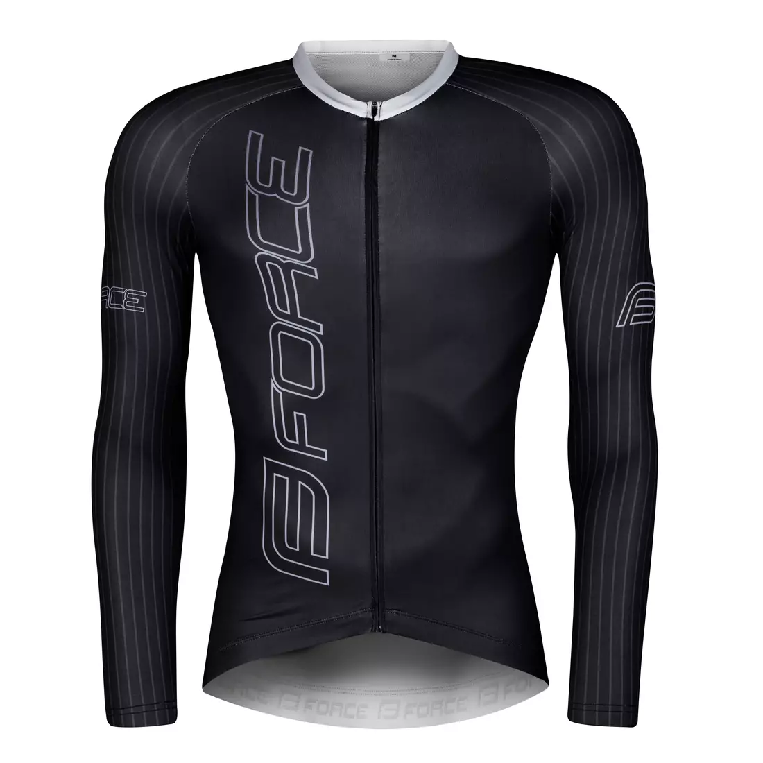 FORCE men's bicycle shirt with long sleeves TEAM PRO black/grey 9001439