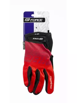 FORCE unisex cycling gloves FORCE MTB SWIPE red 905727