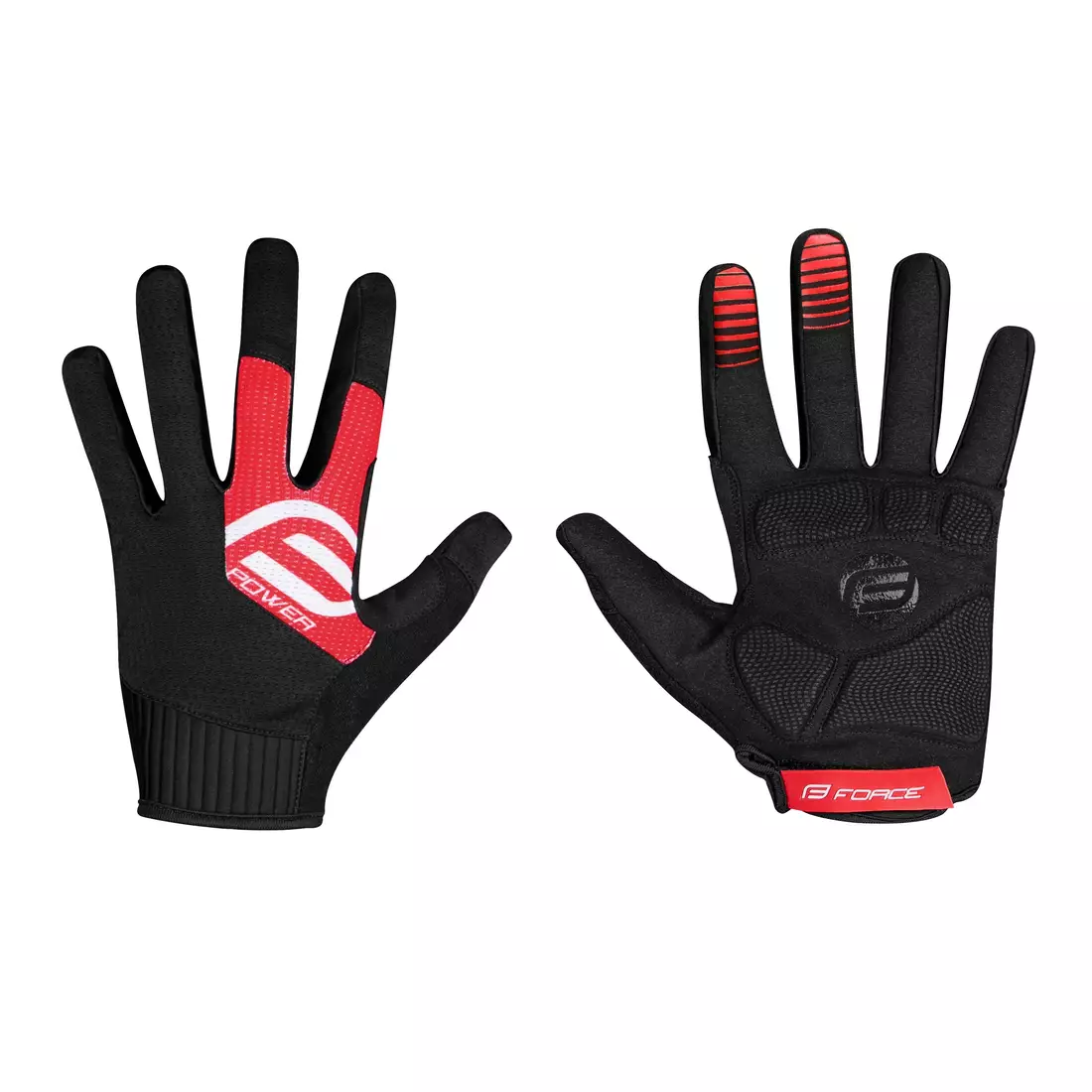 FORCE unisex cycling gloves MTB POWER black/red 9056931