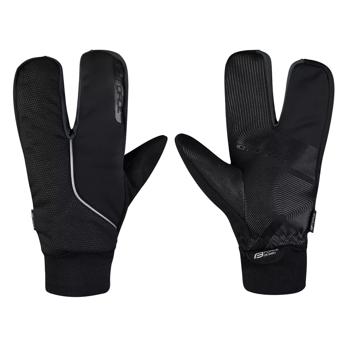 FORCE winter cycling gloves HOT RAK PRO black 904221