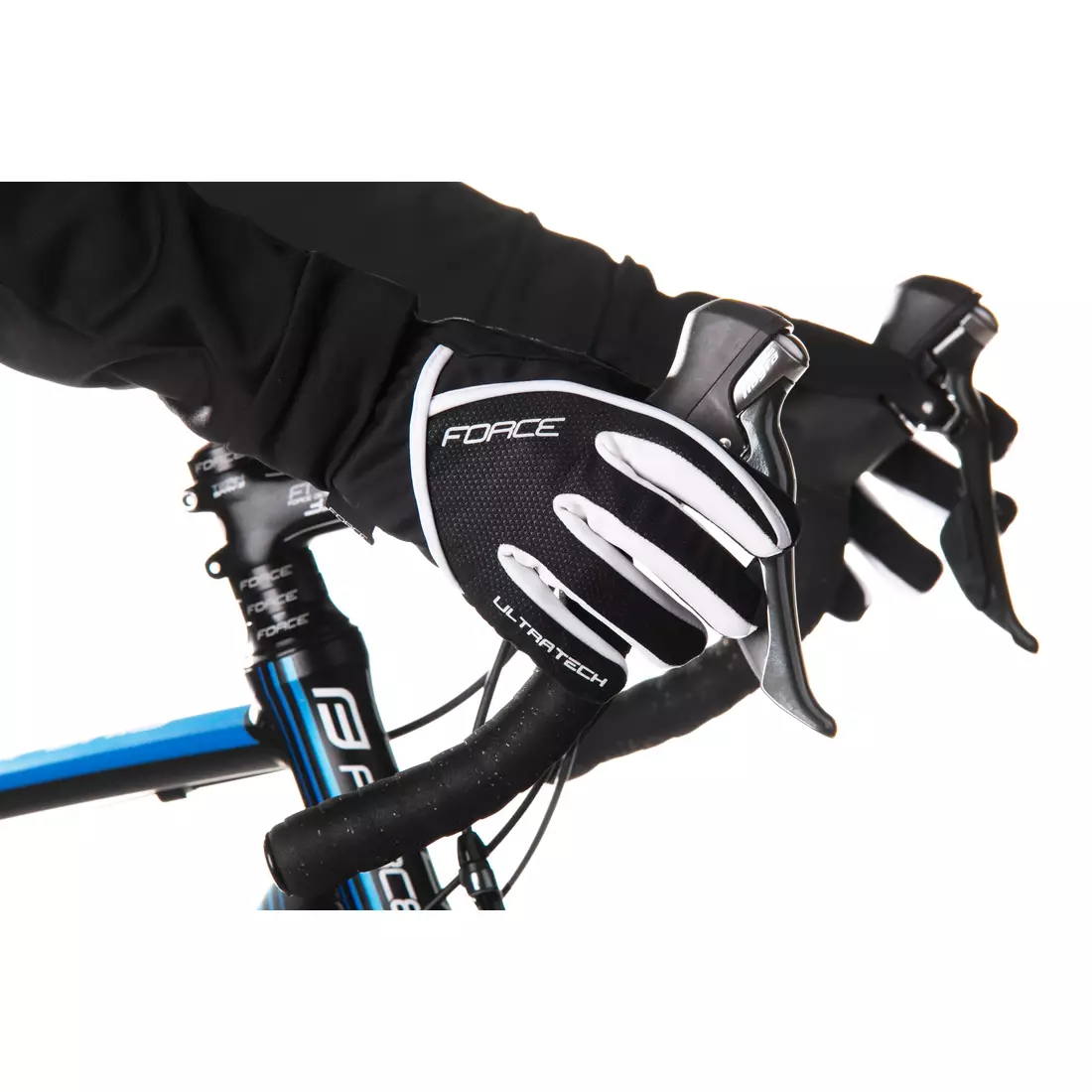 FORCE winter cycling gloves ULTRA TECH black/white 90453