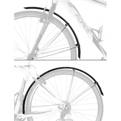 FORCE bicycle fender set 28'', black 8990605