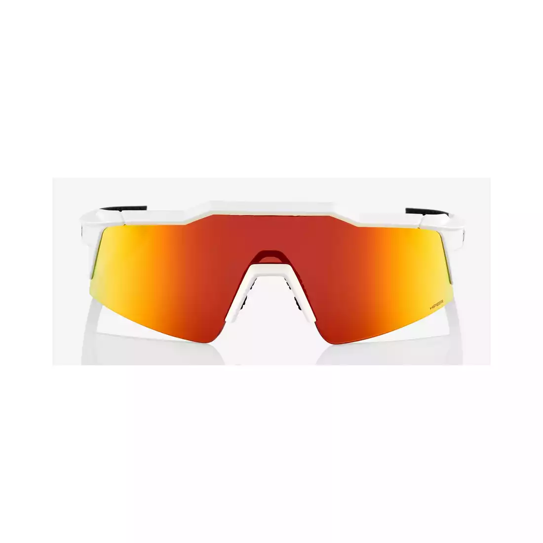 Soft Tact White HiPER Red Mirror Lens 100% S3 Sunglasses 