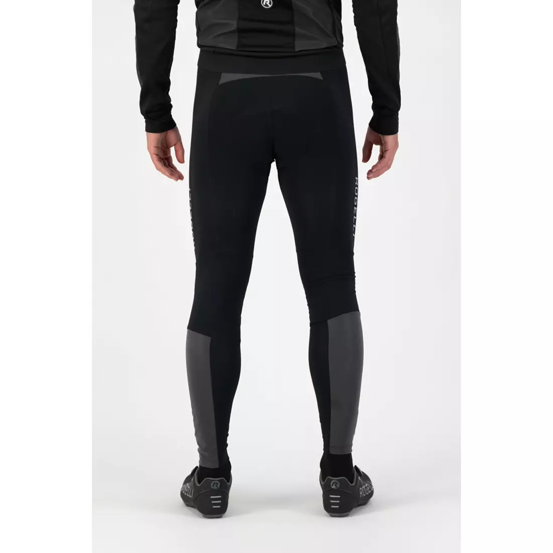 Rogelli Men's insulated cycling trousers with braces ESSENTIAL HI VIS black ROG351016