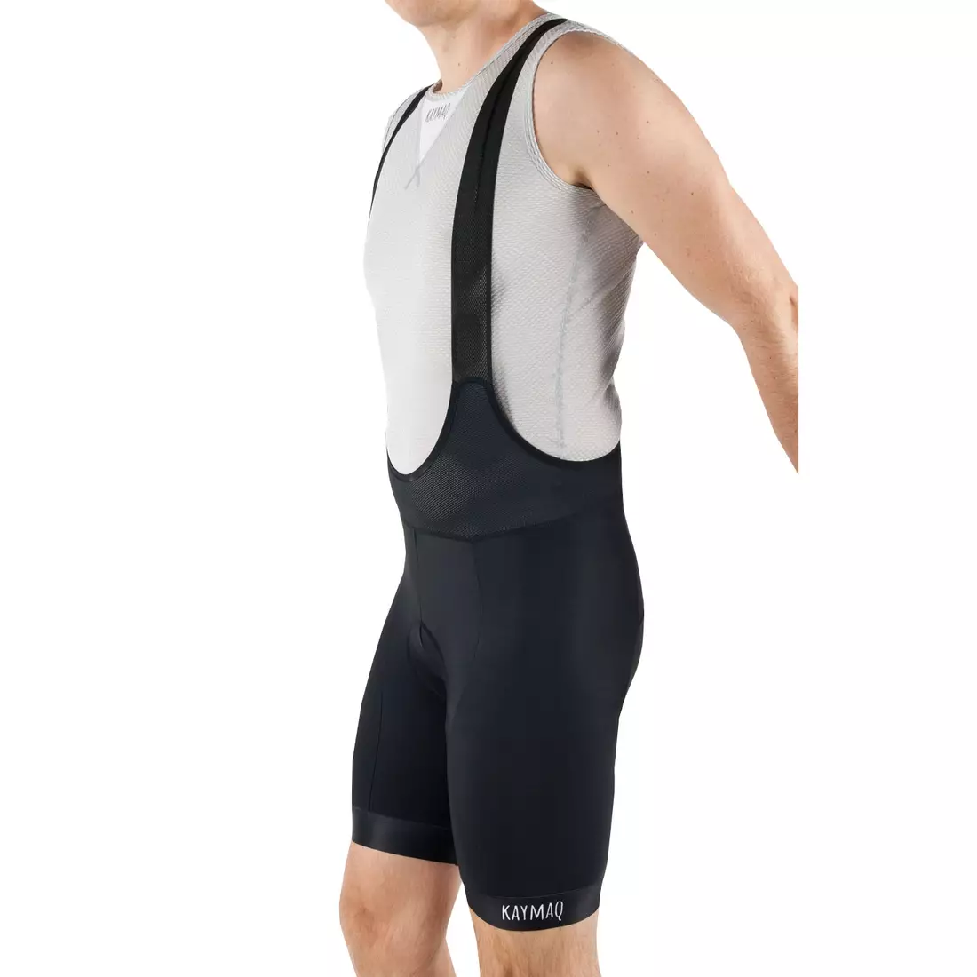 [Set] KAYMAQ M52 RACE Men bike t-shirt + KAYMAQ DESIGN KYB-0012 cycling shorts for men with suspenders, black