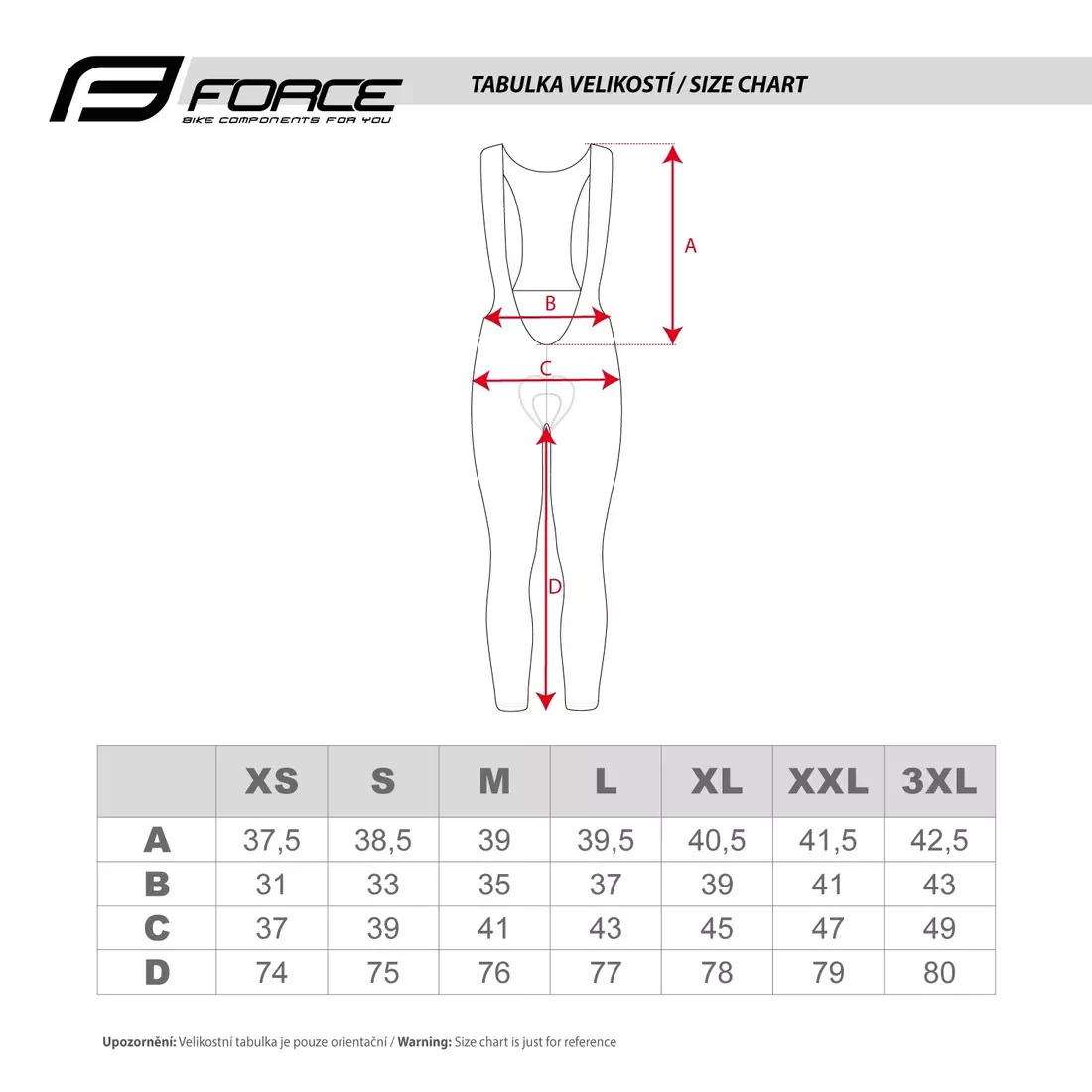 FORCE Cycling pants with braces, SPRING, black 900421