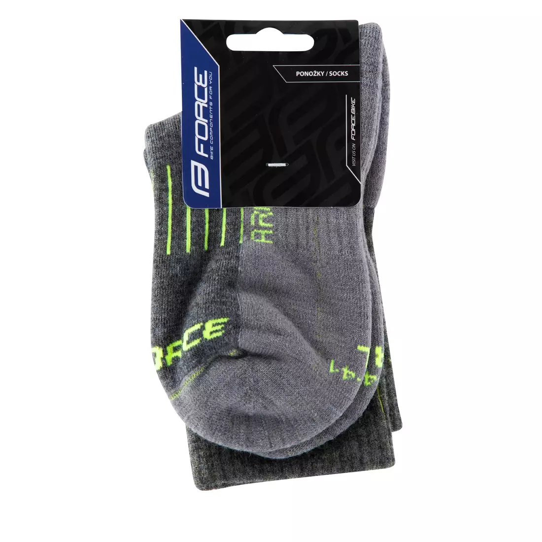 FORCE Cycling socks / sport socks ARCTIC, gray-fluo 9009152