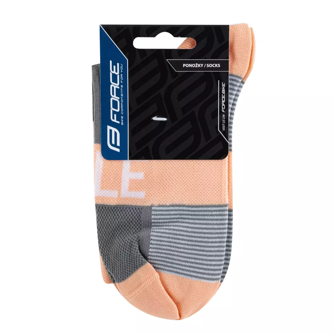 FORCE HALE cycling socks/sport socks, orange-white-gray