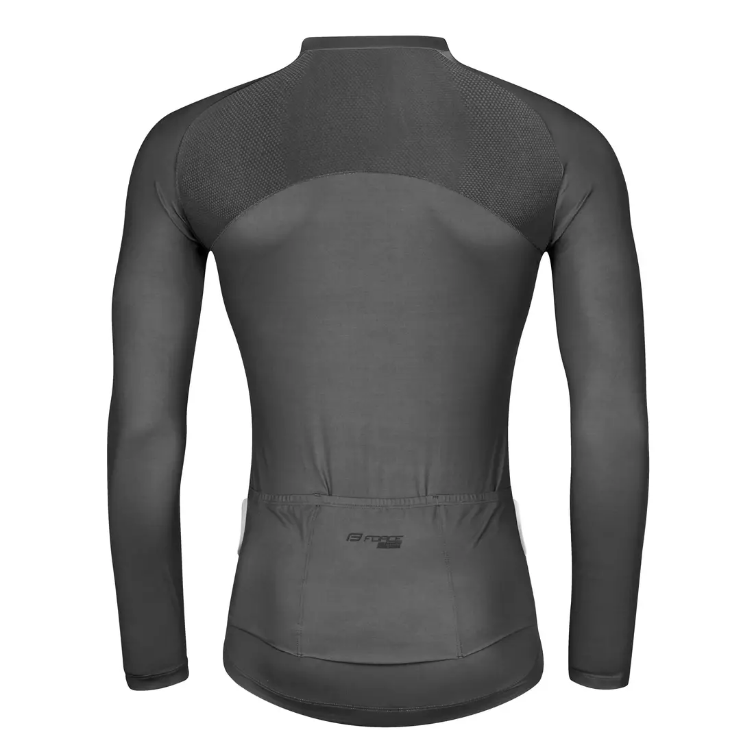 FORCE Men's long sleeve cycling jersey CHARM, grey, 90014421