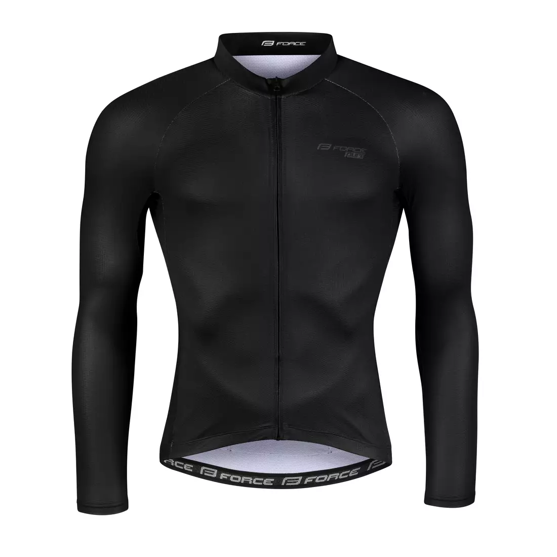 FORCE PURE Cycling shirt with long sleeves, black