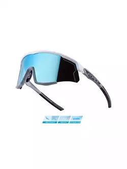 FORCE SONIC cycling / sports glasses, white and gray