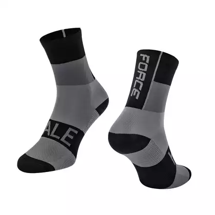 FORCE Cycling socks / sport socks HALE, black and gray, 900878