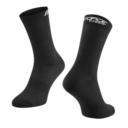 FORCE Cycling / sports socks, long ELEGANT, black, 9009139