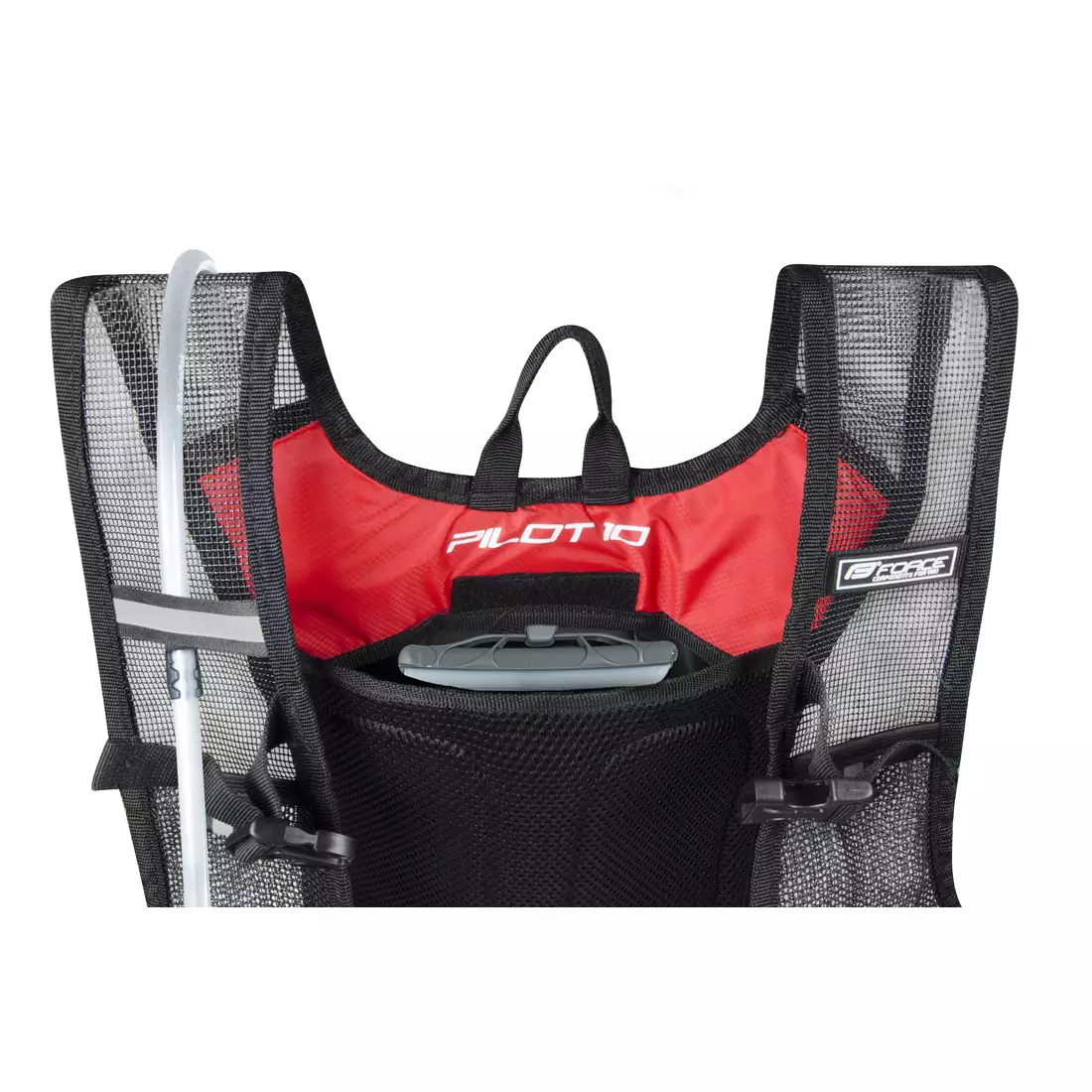 FORCE Sports backpack PILOT 10 l+2L water bag, black-red 896693