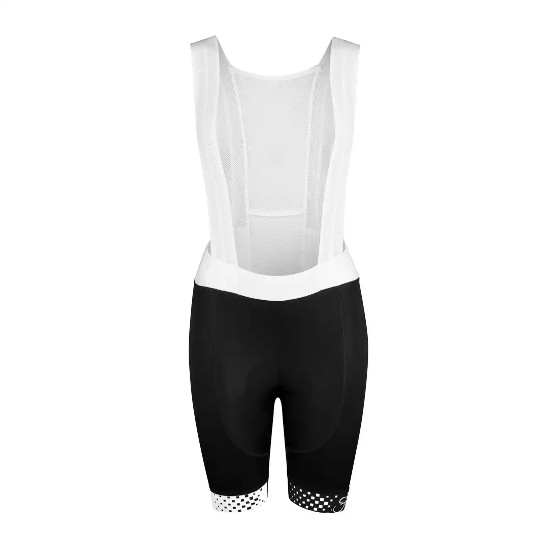FORCE VISION LADY Women's cycling shorts with braces, black and white