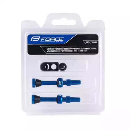 FORCE tubeless valve kit 2xFV 44mm blue 750442