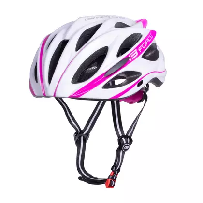 FORCE bicycle helmet BULL, white and pink, 902906