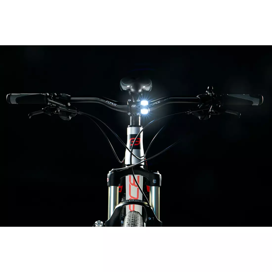 FORCE set of bicycle lights AMBIT black 45452