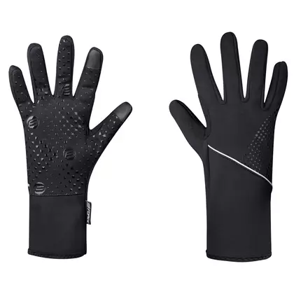 FORCE spring / autumn cycling gloves VISION softshell black 9056951