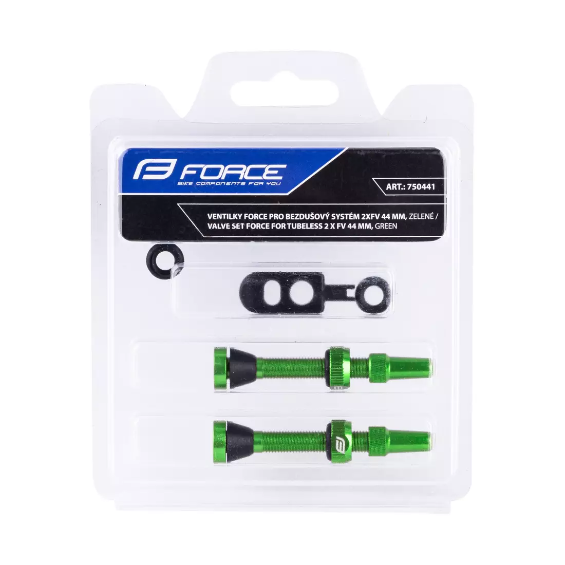 FORCE tubeless valve kit 2xFV 44mm green 750441