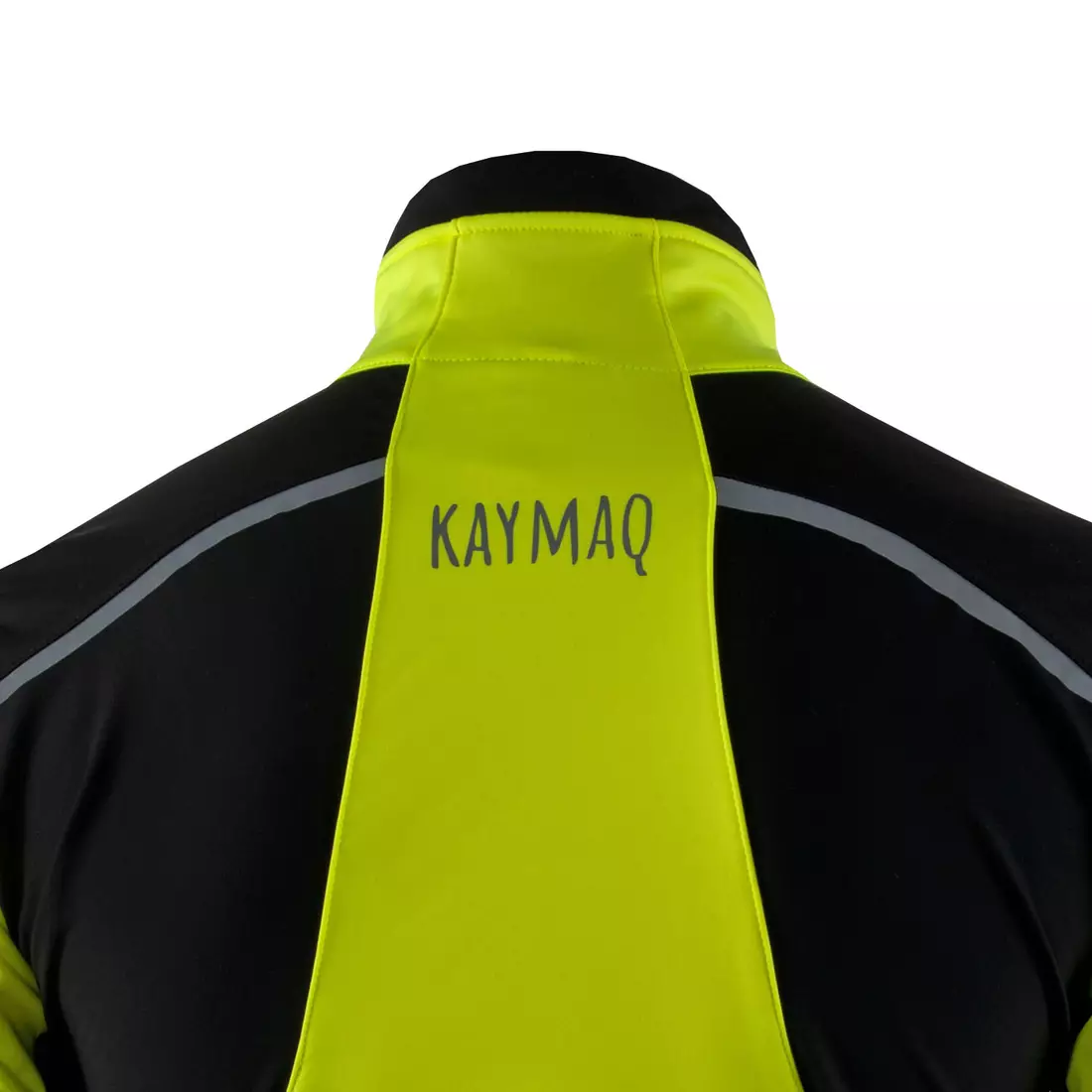 KAYMAQ JWS-003 men's winter softshell bike jacket fluo yellow