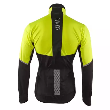 KAYMAQ JWS-004 men's winter softshell bike jacket fluo yellow-black