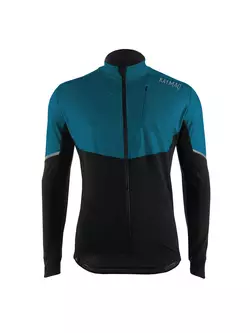 KAYMAQ KYQLS-001 men's cycling thermal jersey fluo blue-black