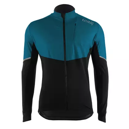 KAYMAQ KYQLS-001 men's cycling thermal jersey fluo blue-black