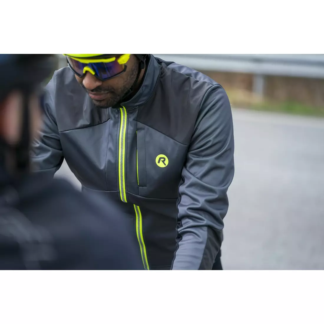 ROGELLI winter cycling jacket HI VIS fluo grey ROG351031.S