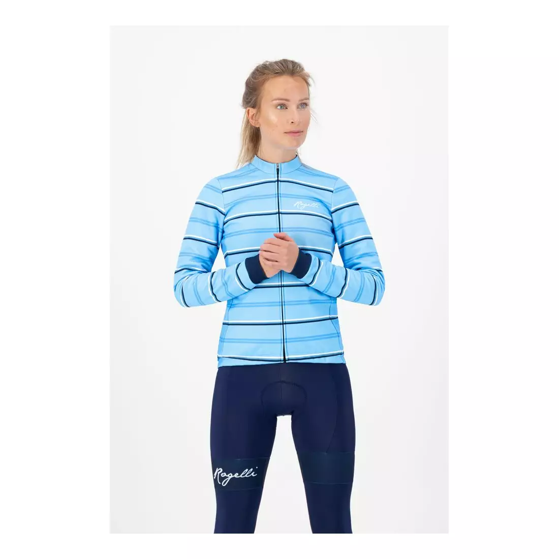 ROGELLI women's winter cycling jacket STRIPE blue ROG351087