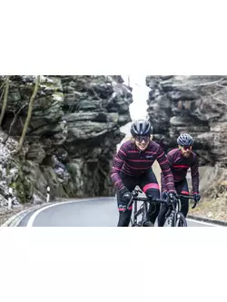 ROGELLI women's winter cycling jacket STRIPE bordeaux/coral ROG351089