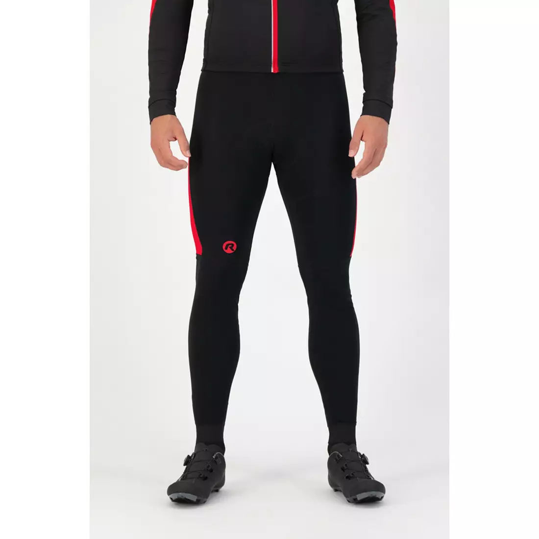 Rogelli Men's warm cycling trousers with braces TYRO, Red, ROG351019