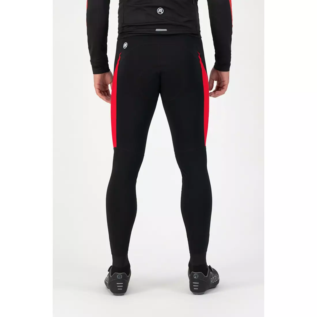 Rogelli Men's warm cycling trousers with braces TYRO, Red, ROG351019