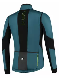 Rogelli Men's winter cycling jacket, softshell BRAVE blue and lime ROG351026