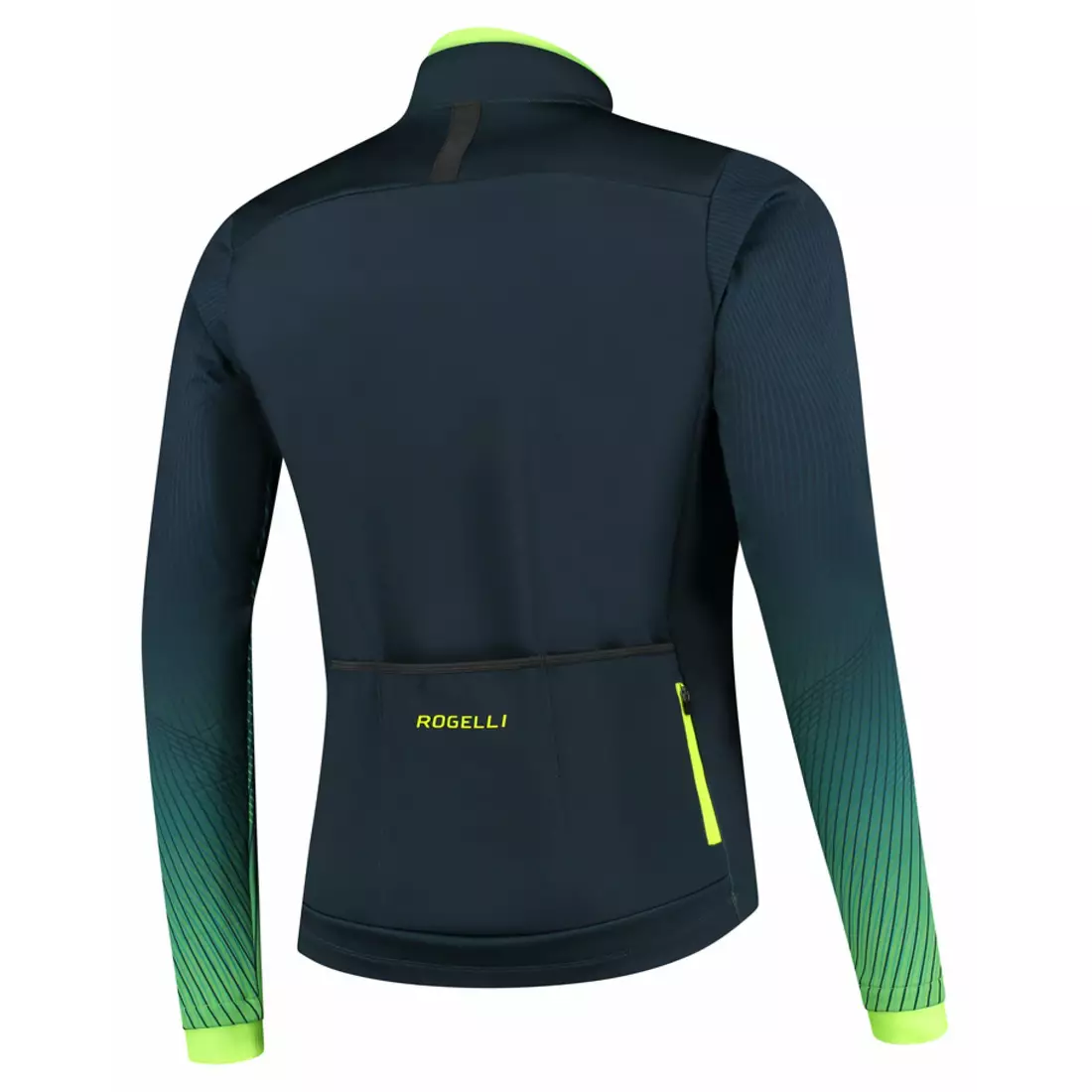 Rogelli Men's winter cycling jacket, softshell TRACE, blue-fluo, ROG351034