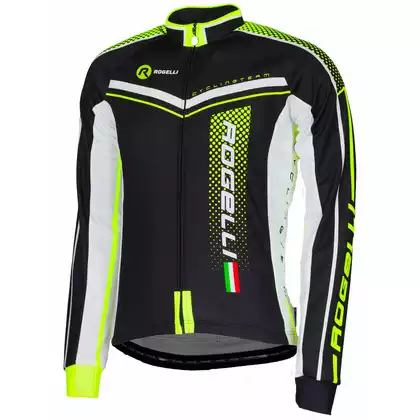 Rogelli Men's cycling jersey GARA MOSTRO with long sleeves, fluor 001.245