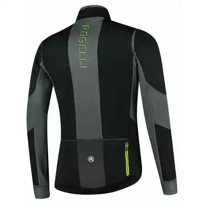 Rogelli Men's winter cycling jacket, softshell BRAVE black and fluo ROG351024