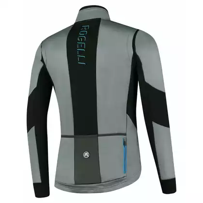 Rogelli Men's winter cycling jacket, softshell BRAVE gray-blue ROG351023