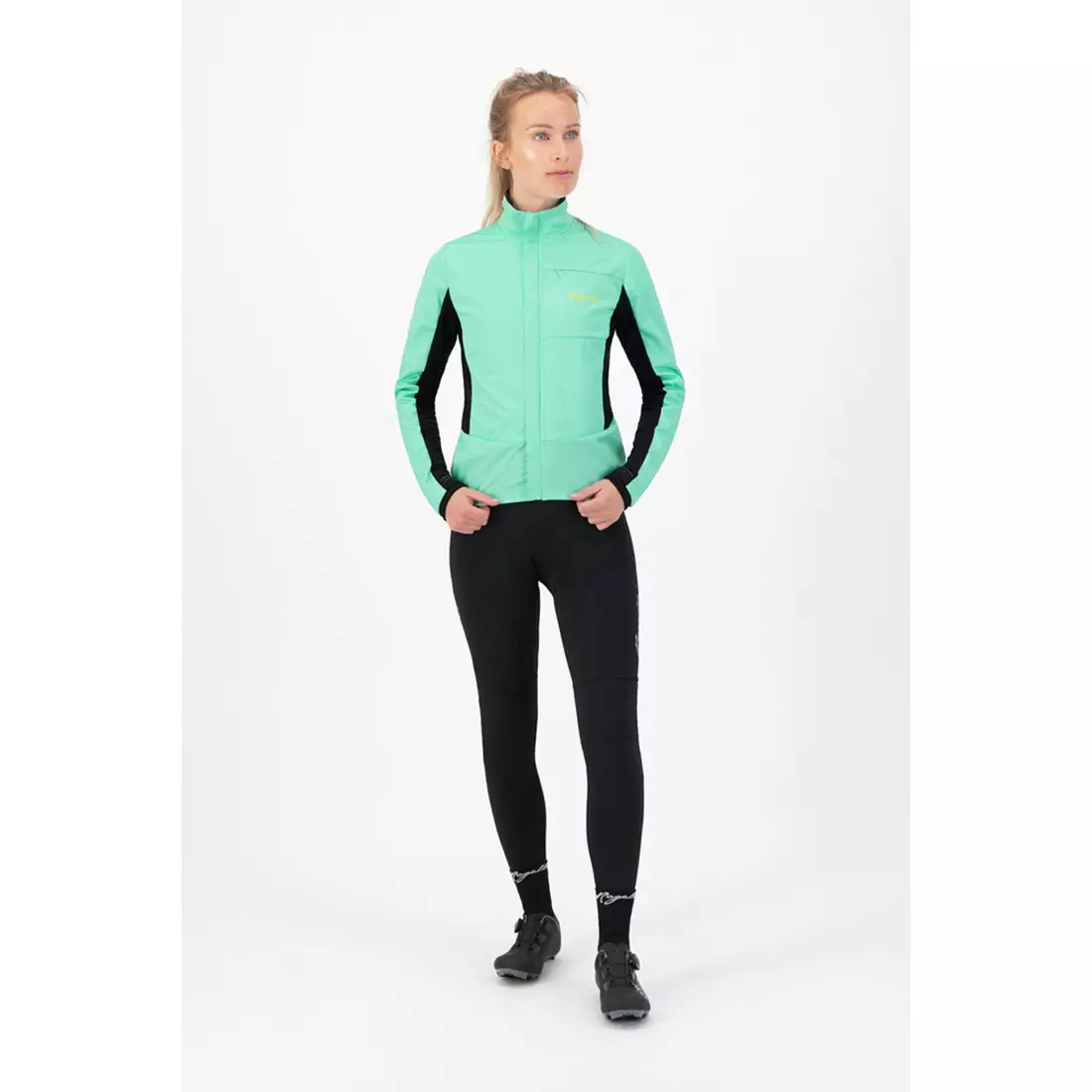 Rogelli Women's cycling jacket, Softshell BARRIER, Turquoise, ROG351090