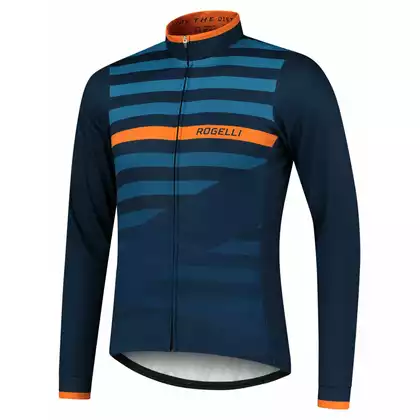 Rogelli long sleeve cycling jersey STRIPE, blue, ROG351013