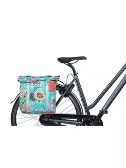 BASIL Bicycle bag - double BLOOM FIELD TORBA DOUBLE BAG, 28-35L, sky blue 8156