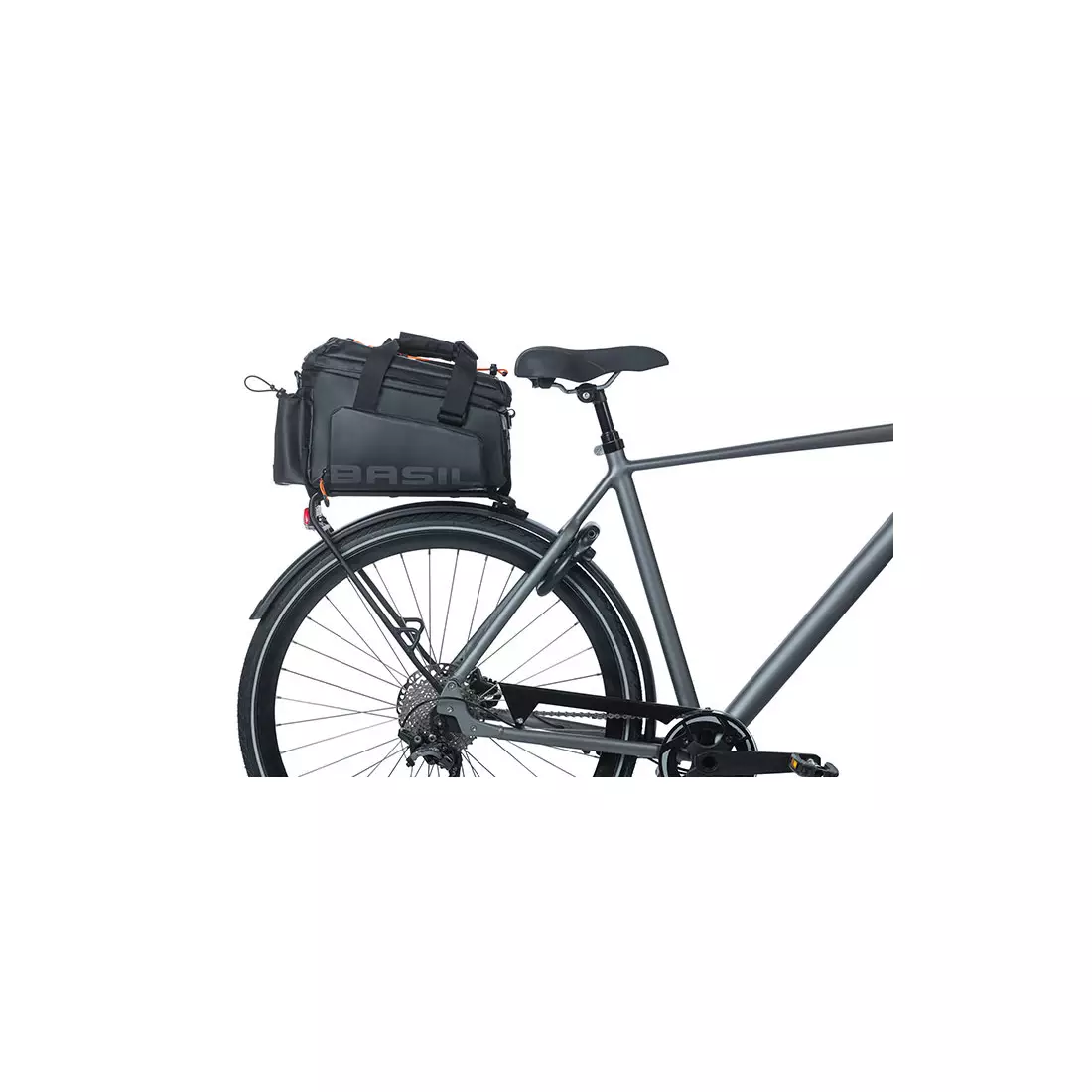 BASIL Bicycle pannier MILES TARPAULIN TRUNKBAG XL Pro, 9-36L, black/orange 18296