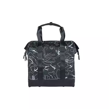BASIL City bicycle bag - single CITY GRAND SHOPPER, flower black 18250