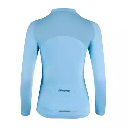FORCE CHARM Women's long sleeve cycling jersey, light blue