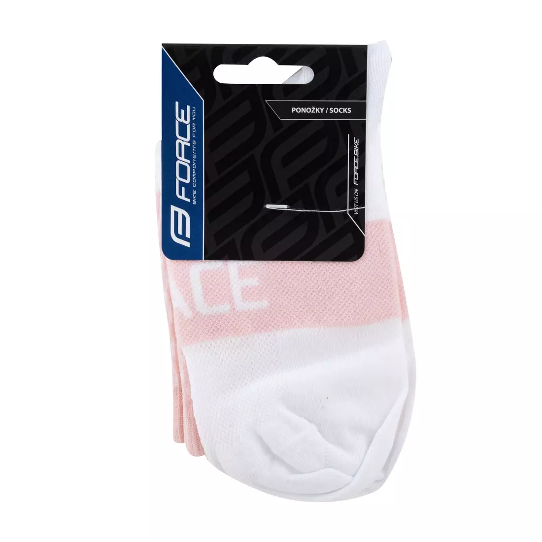FORCE Cycling socks / sport socks TRACE, pink and white, 900894