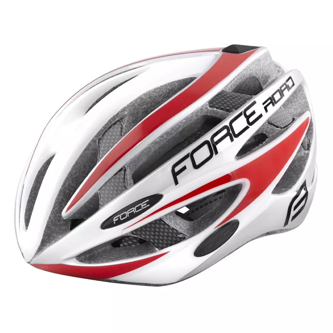 FORCE bicycle helmet ROAD white/red 9026191