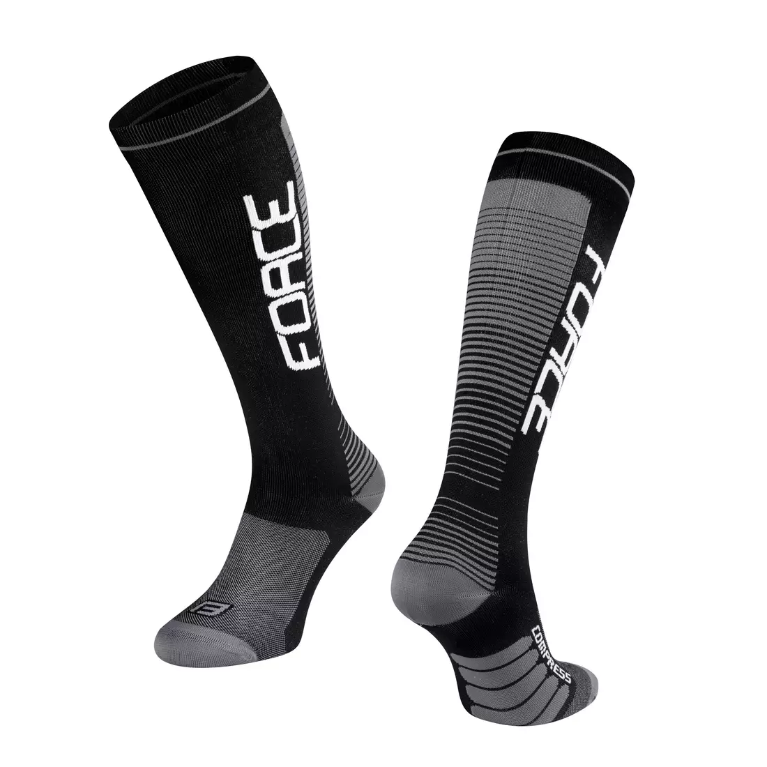 FORCE compression socks COMPRESS, black and gray 9011905